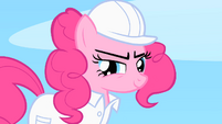Pinkie Pie's face before she tastes the spiciness S1E16