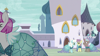 Ponies in Canterlot all wearing Princess Dresses S5E14