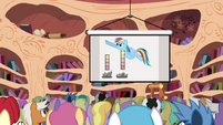 Rainbow Dash explaining her plan to the pegasi S2E22