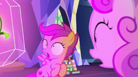 Scootaloo and Sweetie see flower glowing S9E22