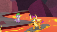 Smolder goes lava surfing S9E9