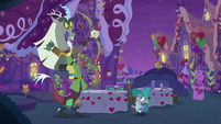 Discord and Spike in Ogres & Oubliettes gear S8E10