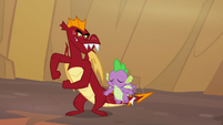 Garble smacks Spike with his tail S9E9