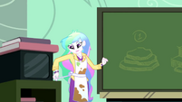 Principal Celestia struggles with her apron knot SS8