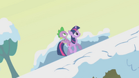 Twilight trotting to the top of a hill S1E11