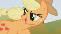 Applejack looks back while she is still in the lead S1E13
