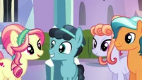 Socializing with the Crystal Ponies