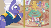Flim, Flam, and performers look up at Gladmane S6E20.png