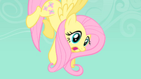 Fluttershy being suspended in the air by a Diamond dog S1E19