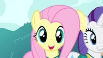 Uh, Fluttershy, what's your ear doing on Rarity's ear?