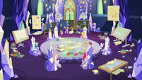 Mane Six and Spike in the throne room S9E4