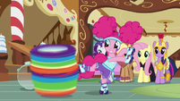 Pinkie Pie spins Rainbow Dash around S5E21