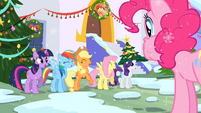 Twilight Sparkle and her friends laughing.