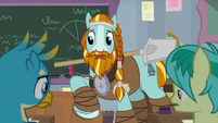 Rockhoof notices he's squashing desk S8E21