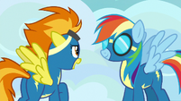 Spitfire complimenting Rainbow Dash S7E23