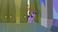 Twilight Sparkle enters the Canterlot library S5E12