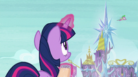 Twilight observes Spike's flying S8E24