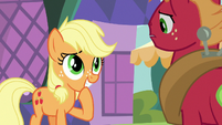 Young Applejack teasing her brother S6E23