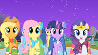 Applejack, Fluttershy, Twilight, and Rarity "find my prince" S01E26