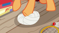 Applejack stepping on a volleyball S6E22