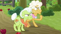 Granny and Goldie annoyed at AJ and Apple Bloom S9E10