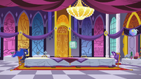 Luna and Starlight in the castle dining hall S7E10