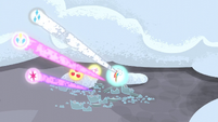 Mane Six's cutie marks flying away S5E2