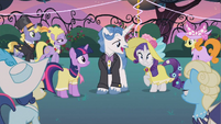 Don't worry my dear the ponies gathering around won't scare you with their smiles.