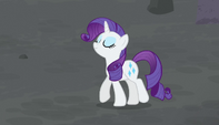 Rarity walks toward the village S5E1