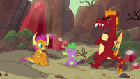 Smolder, Spike, and Garble in sharing circle S9E9