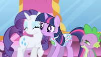 Spike gazing at happy Rarity S1E1