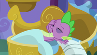 Spike groaning as he awakens S8E21