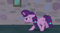 Sugar Belle angrily backs away from Feather Bangs S7E8