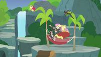 Apple Bloom: "Big Mac!" Fluttershy, Raccoon Family, and Monkey: Yikes!