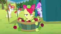 Apple Bloom spits out an apple S5E17