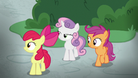 Cutie Mark Crusaders hear Applejack's voice S8E12