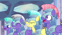 Royal guards cheering for Thorax S6E16