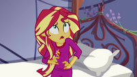 Sunset Shimmer looking up in her jammies EG4