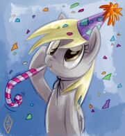 FANMADE Derpy Hooves party hat salute by whitediamonds