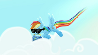 Rainbow Dash grabbing her travel bag MLPRR