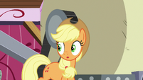 Applejack notices Sludge isn't behind her S8E24