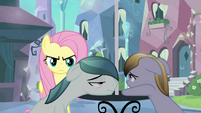 Fluttershy creeping behind locals S3E1