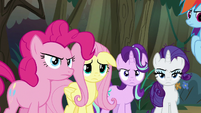 Main ponies looking angry at Twilight S8E13