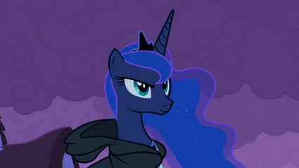 Princesa Luna Pensando, personagem My Little Pony em preto e roxo