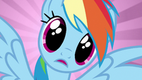 Rainbow Dash in awe of the amulet S6E13