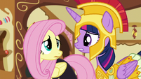 Twilight asks Fluttershy what's wrong S5E21