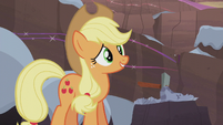 Applejack trying to get into the spirit S5E20
