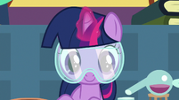 Filly Twilight wearing safety goggles S7E1