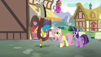 Fluttershy and Discord leaving Twilight S5E22