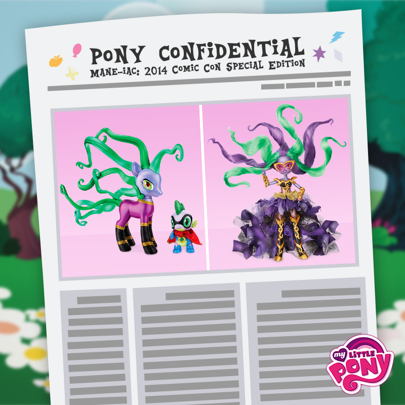 SDCC 2014 My Little Pony Mane-iac Mayhem and Spike The Dragon Figure Set for sale online